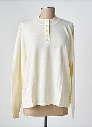 Pull coupe droite manches longues blanc PAUPORTÉ femme