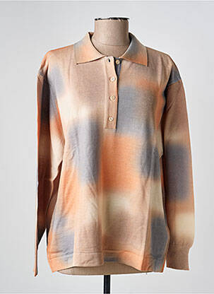 Pull coupe droite manches longues orange EDWIGE femme