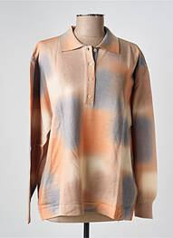 Pull coupe droite manches longues orange EDWIGE femme