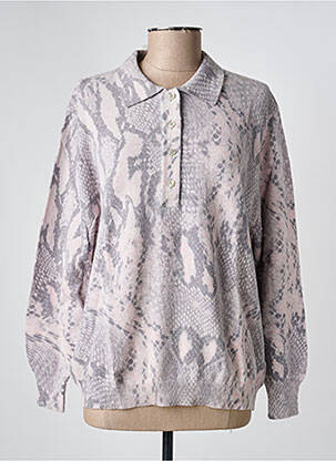 Pull coupe droite manches longues gris EDWIGE femme