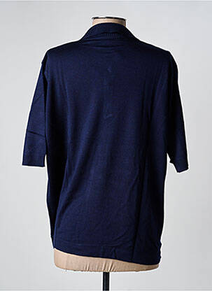 Polo coupe droite manches courtes bleu EDWIGE femme