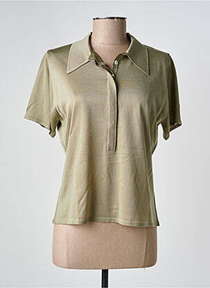 Polo coupe cintrée manches courtes vert MONTAGUT femme