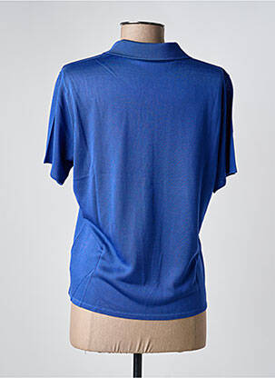 Polo coupe cintrée manches courtes bleu MONTAGUT femme