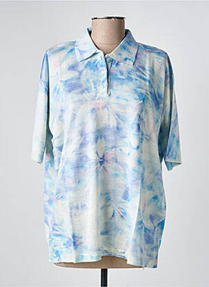 Polo coupe droite manches courtes bleu GRIFFON femme