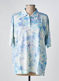 Polo coupe droite manches courtes bleu GRIFFON femme