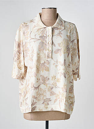 Polo coupe droite manches courtes beige EDWIGE femme