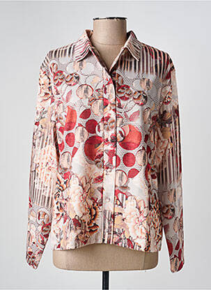 Chemisier imprimé fantaisie manches longues rouge GRIFFON femme