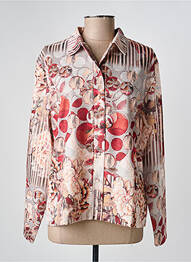 Chemisier imprimé fantaisie manches longues rouge GRIFFON femme