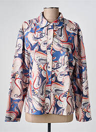 Chemisier imprimé fantaisie manches longues bleu GRIFFON femme