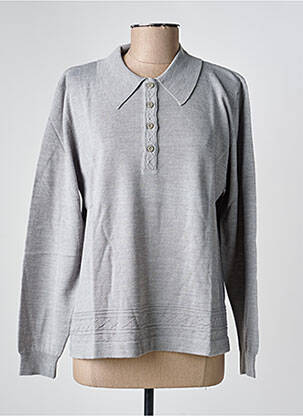 Pull coupe droite manches longues gris PAUPORTÉ femme
