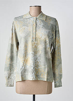 Pull coupe droite manches longues vert EDWIGE femme
