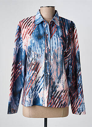 Chemisier coupe cintrée manches longues bleu GRIFFON femme