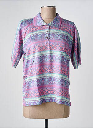 Polo coupe droite manches courtes violet GRIFFON femme