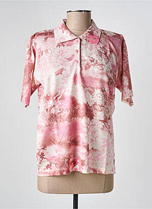 Polo fermeture boutonnée sur le devant manches courtes rose GRIFFON femme