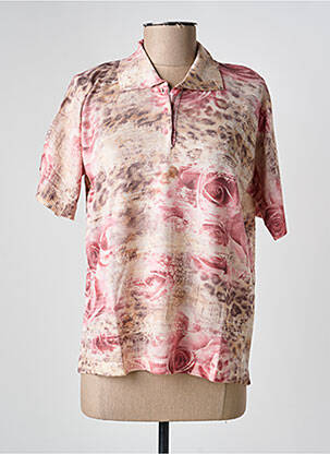 Polo coupe droite manches courtes rose GRIFFON femme