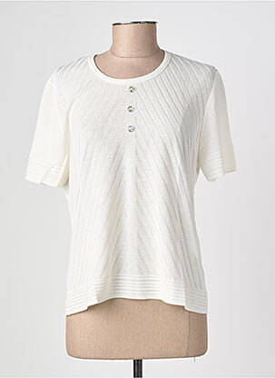 Pull coupe cintrée manches courtes beige RODAM femme