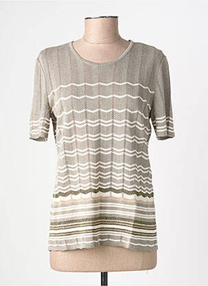 Pull coupe cintrée manches courtes marron PAUPORTÉ femme