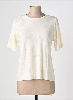 Pull coupe cintrée manches courtes beige EDWIGE femme