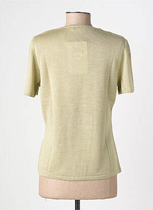 Pull coupe cintrée manches courtes vert PAUPORTÉ femme