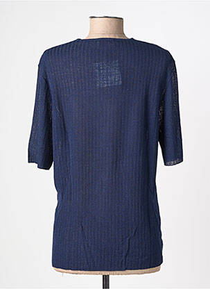 Pull coupe cintrée manches courtes bleu JANINE PAUPORTÉ femme