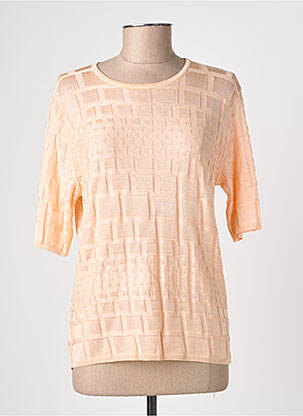 Pull coupe cintrée manches courtes orange EDWIGE femme