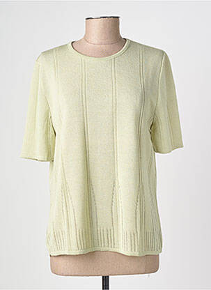 Pull coupe cintrée manches courtes vert RODAM femme