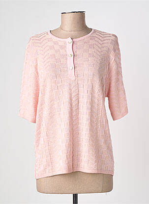 Pull coupe cintrée manches courtes rose EDWIGE femme