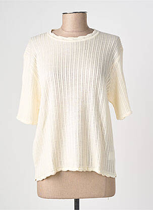 Pull coupe cintrée manches courtes beige EDWIGE femme