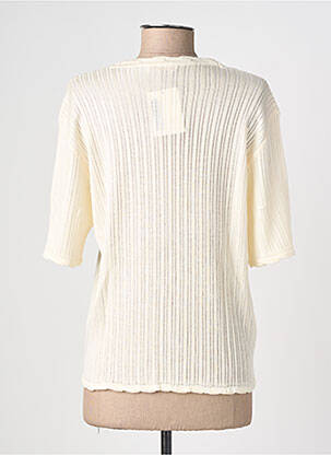 Pull coupe cintrée manches courtes beige EDWIGE femme