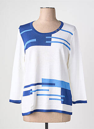 Pull coupe cintrée manches 3/4 bleu PAUPORTÉ femme