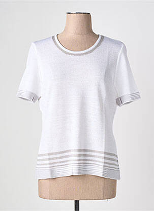 Pull coupe cintrée manches courtes blanc PAUPORTÉ femme