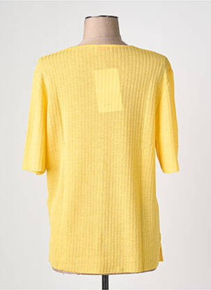Pull coupe cintrée manches courtes jaune JANINE PAUPORTÉ femme