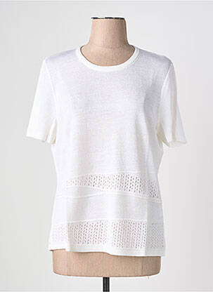Pull coupe cintrée manches courtes blanc PAUPORTÉ femme