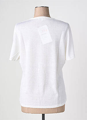 Pull coupe cintrée manches courtes blanc PAUPORTÉ femme