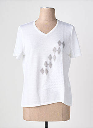 Pull coupe cintrée manches courtes blanc PAUPORTÉ femme