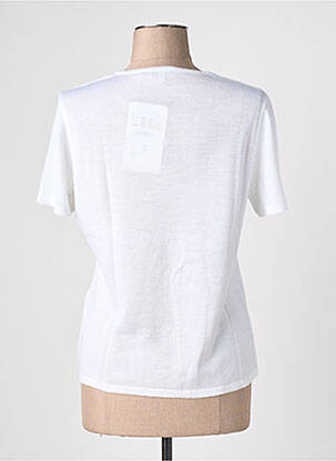 Pull coupe cintrée manches courtes blanc PAUPORTÉ femme