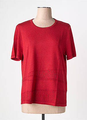 Pull coupe cintrée manches courtes rouge PAUPORTÉ femme