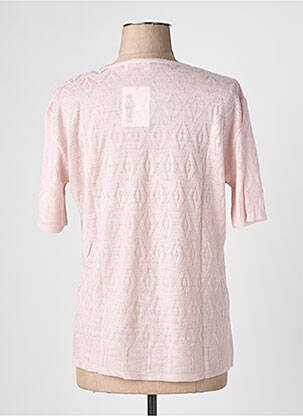 Pull coupe cintrée manches courtes rose clair EDWIGE femme