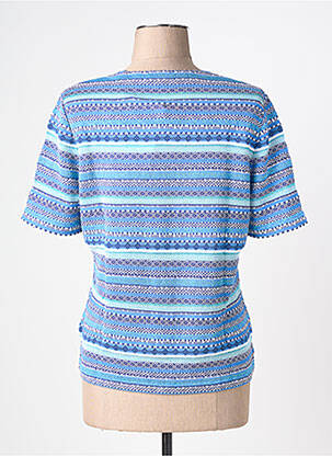 Pull coupe cintrée manches courtes bleu PAUPORTÉ femme