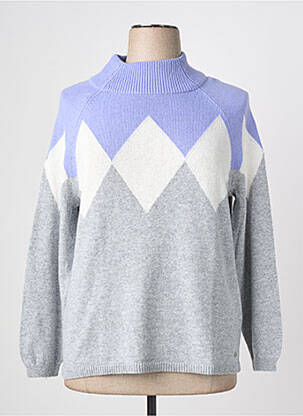 Pull tissage chiné manches longues gris OLSEN femme