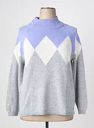 Pull tissage chiné manches longues gris OLSEN femme