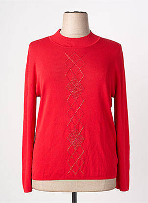Pull coupe cintrée manches longues rouge LEWINGER femme