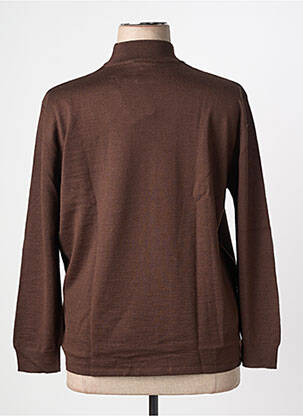 Pull coupe cintrée manches longues marron LEWINGER femme