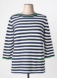 Pull col bateau manches 3/4 bleu RABE femme