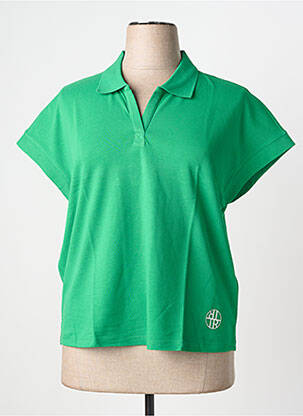 Polo stretch manches courtes vert THOMAS RABE femme