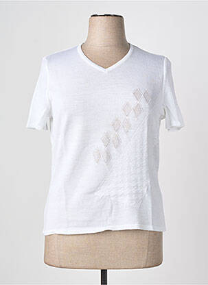 Pull coupe cintrée manches courtes blanc PAUPORTÉ femme