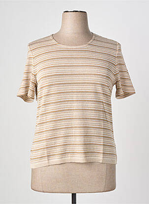 Pull coupe cintrée manches courtes beige PAUPORTÉ femme