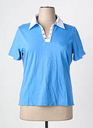 Polo broderie manches courtes bleu PAUPORTÉ femme