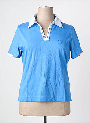 Polo broderie manches courtes bleu PAUPORTÉ femme