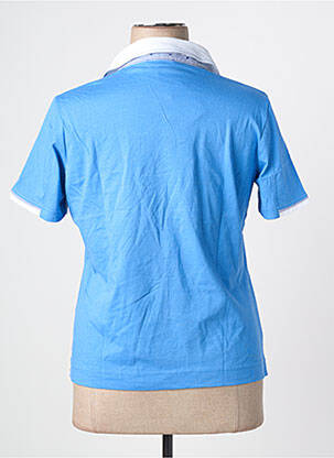 Polo broderie manches courtes bleu PAUPORTÉ femme